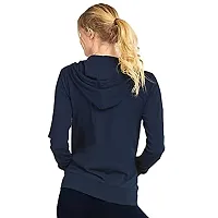 Stylish Navy Blue Cotton Blend Solid Jackets For Women-thumb2