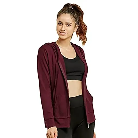 Solid Hooded Jackets For Women