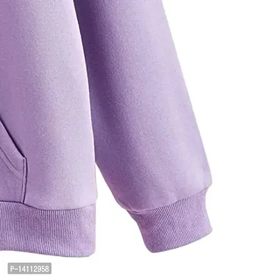 Stylish Purple Cotton Blend Solid Sweatshirts For Women-thumb4