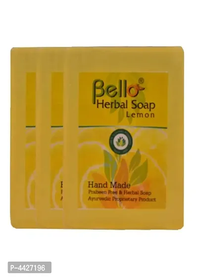 Bello Hand Crafted Lemon Soap Pack of 3-thumb0