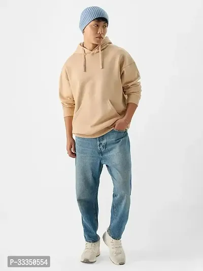 Stylish Beige Cotton Hoodies For Men-thumb0