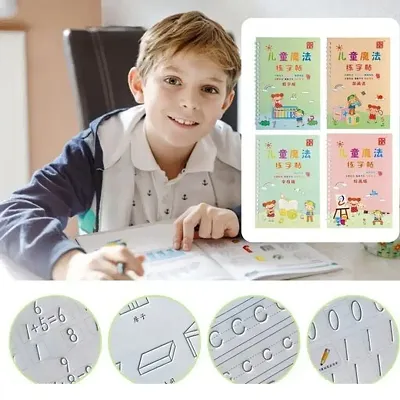 4 PCS Magic Practice Copybook for Kids English Reusable Magical