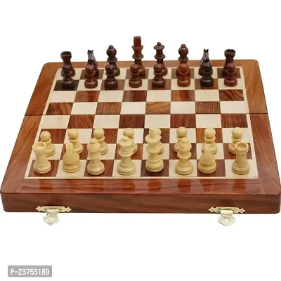 WOODHOBBLE Wooden Handmade Foldable Magnetic Chess Board Set with Magnetic Pieces and Extra Queens for Kids and Adults (7x7 Inches, Brown)-thumb4