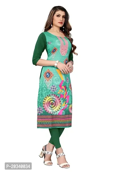 SANSKRUTI FASHION Women's Crepe Digital Print Straight Kurta(Pack 2) (XXL, DarkGreenOliveGreen)-thumb3