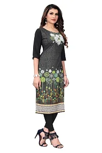 SANSKRUTI FASHION Women's Crepe Digital Print Straight Kurta(Pack of 2) (XL, DARKBLACKOliveGreen)-thumb2