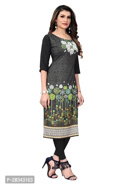 SANSKRUTI FASHION Women's Crepe Digital Print Straight Kurta(Pack of 2) (XL, DARKBLACKOliveGreen)-thumb3