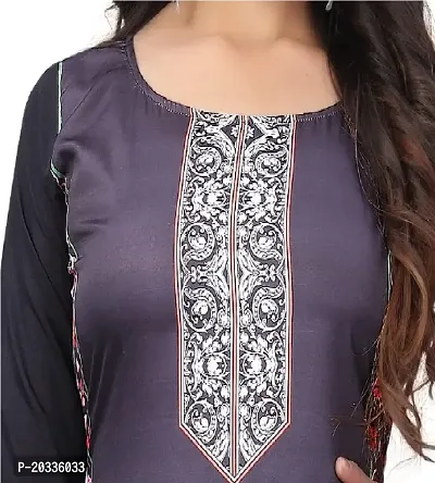 SANSKRUTI FASHION Women's Crepe Digital Print Straight Kurta (M, Grey Black)-thumb5