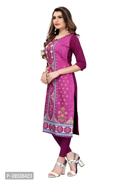 SANSKRUTI FASHION Women's Crepe Digital Print Straight Kurta (S, Purple)-thumb4