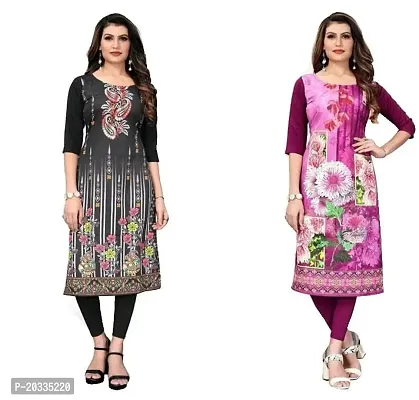 SANSKRUTI FASHION Woman,s Digital Printed Kurti Combo Pack of 2 (XL, Multicolor)