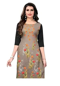 Lemon Tart Women's Crepe Printed Straight Kurti Size- Large Color-Black (VOL-22-L)-thumb1