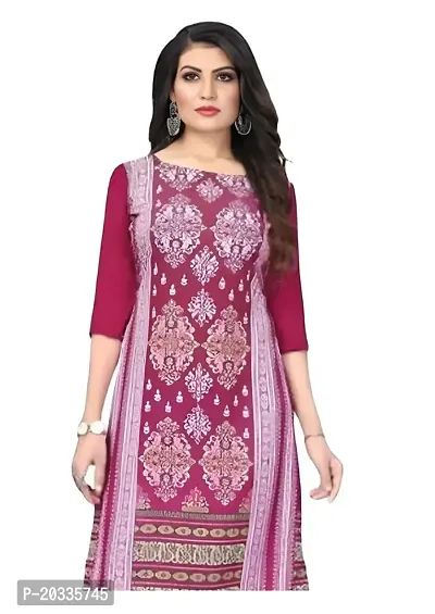 Lemon Tart Women's Crepe Printed Straight Kurti Size - Small Color-Pink (VOL-27-S)-thumb2