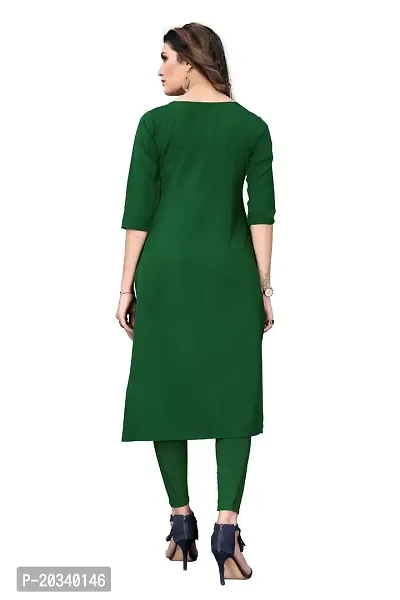 SANSKRUTI FASHION Women's Crepe Digital Print Straight Kurta (S, Dark Green)-thumb2