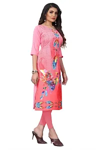 SANSKRUTI FASHION Women's Crepe Digital Print Straight Kurta(Pack of 2) (S, RosepinkBABYGREEN)-thumb2