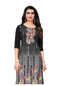 Lemon Tart Women's Crepe Printed Straight Kurti Size- Medium Color-Black (VOL-04-M)-thumb3