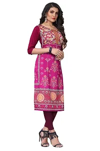 SANSKRUTI FASHION Women's Crepe Digital Print Straight Kurta (XXL, Purple)-thumb2