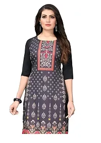 Lemon Tart Women's Crepe Printed Straight Kurti Size- X-Small Color-Black (VOL-24-XS)-thumb1