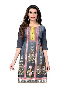 Lemon Tart Women's Crepe Printed Straight Kurti Size- X-Small Color-Grey (VOL-06-XXL)-thumb1