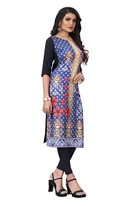 SANSKRUTI FASHION Women's Crepe Digital Print Straight Kurta(Pack of 2) (L, STEEBLUEBluegrey)-thumb2