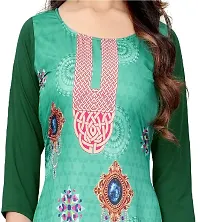 SANSKRUTI FASHION Women's Crepe Digital Print Straight Kurta (M, Light Green)-thumb4