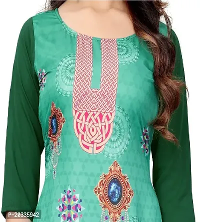 SANSKRUTI FASHION Women's Crepe Digital Print Straight Kurta (M, Light Green)-thumb5