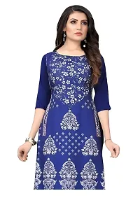 Lemon Tart Women's Crepe Printed Straight Kurti Size- Small Color-Blue (VOL-26-S)-thumb1