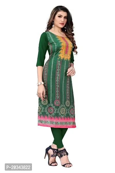 SANSKRUTI FASHION Women's Crepe Digital Print Straight Kurta(Pack of 2) (S, LightGreenDEEPPINK)-thumb3