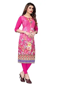 SANSKRUTI FASHION Women's Crepe Digital Print Straight Kurta(Pack of 2) (S, HOTPINKBluegrey)-thumb2