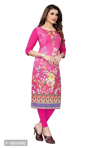 SANSKRUTI FASHION Women's Crepe Digital Print Straight Kurta(Pack of 2) (S, HOTPINKBluegrey)-thumb3