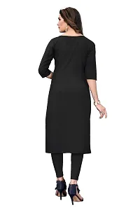 SANSKRUTI FASHION Women's Crepe Digital Print Straight Kurta (XL, Black)-thumb1