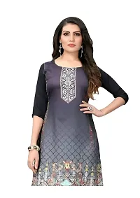 Lemon Tart Women's Crepe Printed Straight Kurti Size- Medium Color-Black (VOL-29-M)-thumb1