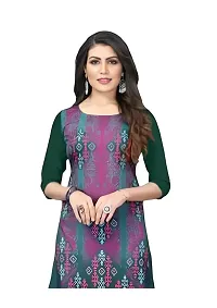 Lemon Tart Women's Crepe Printed Straight Kurti Size- X-Large Color-Green (VOL-40-XL)-thumb1