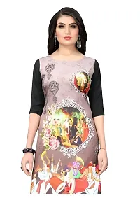 Lemon Tart Women's Crepe Printed Straight Kurti Size- Medium Color-Black (VOL-32-M)-thumb1