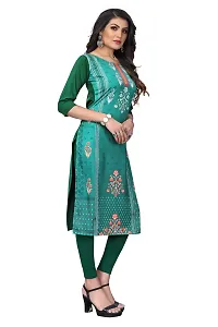 SANSKRUTI FASHION Women's Crepe Digital Print Straight Kurta(Pack of 2) (S, SeagreenSLATEGREY)-thumb2