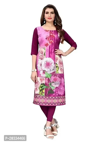 Lemon Tart Women's Crepe Printed Straight Kurti Size- X-Large Color-Purple (VOL-05-XL)-thumb0