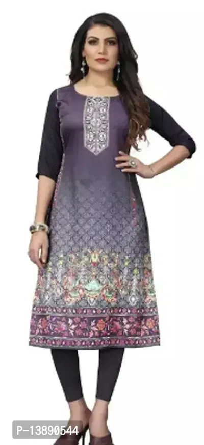 Reliable Crepe Printed Straight Kurta For Women