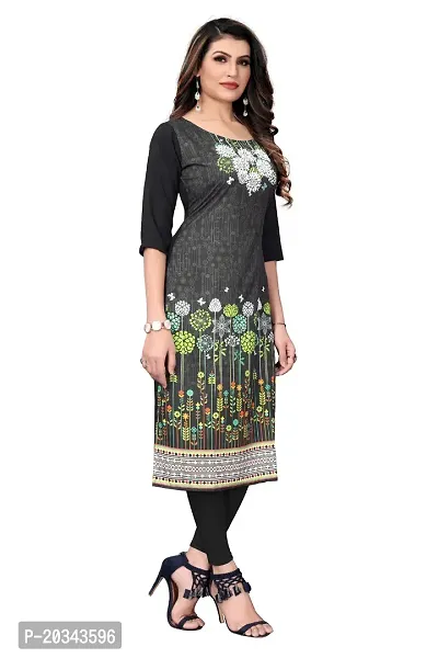 SANSKRUTI FASHION Women's Crepe Digital Print Straight Kurta(Pack of 2) (S, DARKBLACKSILVERBLACK)-thumb3