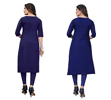 SANSKRUTI FASHION Women's Crepe Digital Print Straight Kurta(Pack of 2) (XL, DARKBLUEBLUEVIOLOT)-thumb1