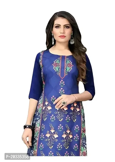 Lemon Tart Women's Crepe Printed Straight Kurti Size- Medium Color-Blue (VOL-39-M)-thumb2