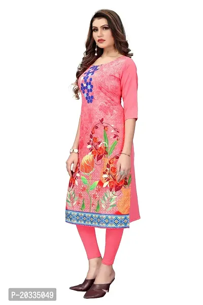 SANSKRUTI FASHION Women's Crepe Digital Print Straight Kurta (XXL, Peach)-thumb4