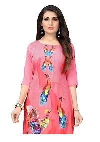 Lemon Tart Women's Crepe Printed Straight Kurti Size- X-Small Color-Pink (VOL-36-XS)-thumb1