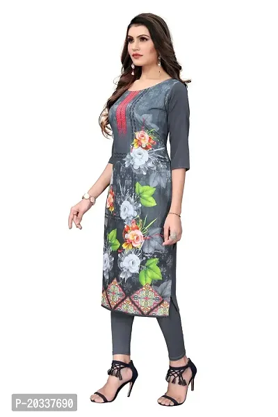 SANSKRUTI FASHION Women's Crepe Digital Print Straight Kurta(Pack of 2) (XXL, GreyLIGHTGREY)-thumb4