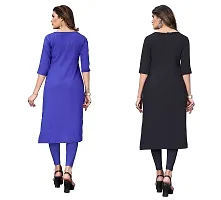 SANSKRUTI FASHION Women's Crepe Digital Print Straight Kurta(Pack of 2) (XL, BLUEVIOLOTBABYGREEN)-thumb1