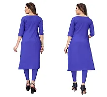 SANSKRUTI FASHION Women's Crepe Digital Print Straight Kurta(Pack of 2) (L, BlueLIGHTBLUE)-thumb1