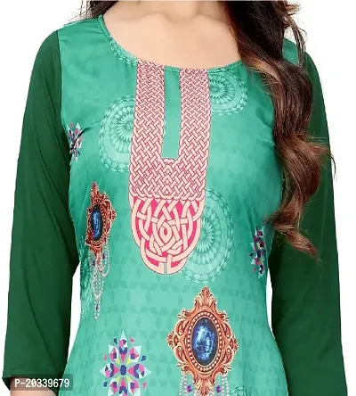 SANSKRUTI FASHION Women's Crepe Digital Print Straight Kurta(Pack 2) (L, DarkGreenBABYGREEN)-thumb5