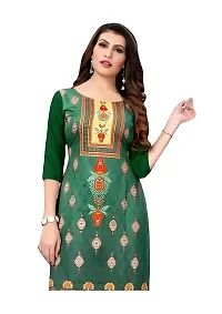 Lemon Tart Women's Crepe Printed Straight Kurti Size- Small Color-Green (VOL-07-S)-thumb1