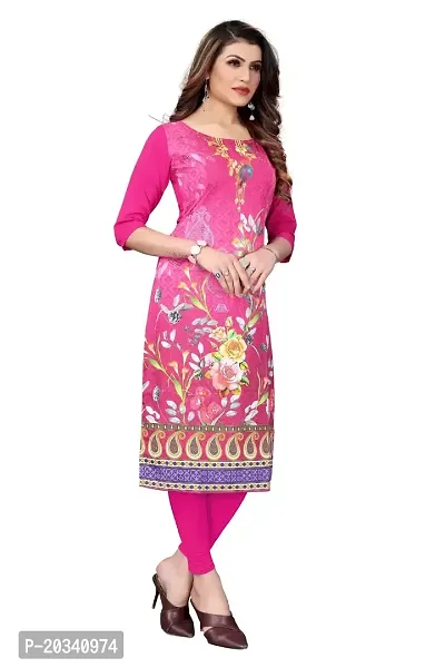 SANSKRUTI FASHION Women's Crepe Digital Print Straight Kurta(Pack of 2) (M, HOTPINKSLATEGREY)-thumb3