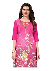 Lemon Tart Women's Crepe Printed Straight Kurti Size- Small Color-Pink (VOL-18-S)-thumb1