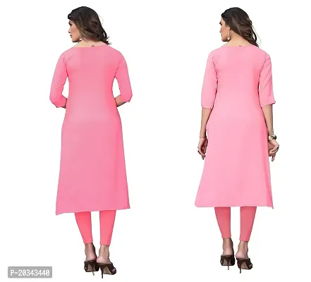 SANSKRUTI FASHION Women's Crepe Digital Print Straight Kurta(Pack of 2) (XXL, CORALPINKRosepink)-thumb2