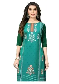 Lemon Tart Women's Crepe Printed Straight Kurti Size - X-Small Color - Green (VOL-13-XXL)-thumb3