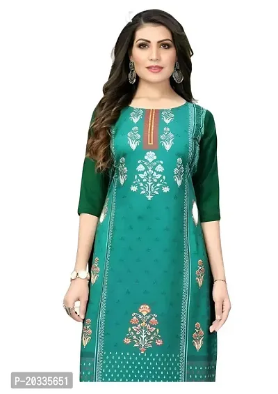 Lemon Tart Women's Crepe Printed Straight Kurti Size - X-Small Color - Green (VOL-13-XXL)-thumb4